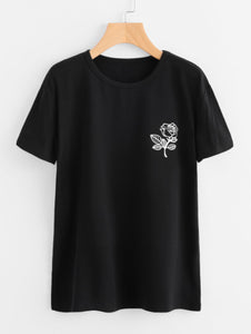 Rose Print T-shirt -  Lovely Dealz 