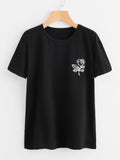 Rose Print T-shirt -  Lovely Dealz 