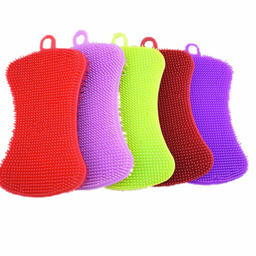 1Pc Silicone Dish Washing Sponge Scrubber Kitchen -  Lovely Dealz 