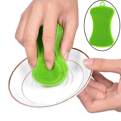 1Pc Silicone Dish Washing Sponge Scrubber Kitchen -  Lovely Dealz 
