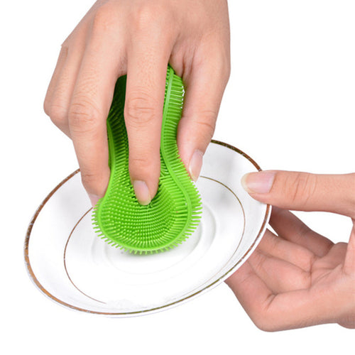 1Pc Silicone Dish Washing Sponge Scrubber Kitchen -  Lovely Dealz 