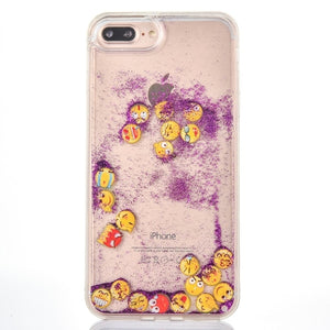 Purple Glitter Sand Emoji iPhone Case -  Lovely Dealz 