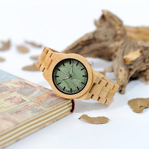 B22 Men's Bamboo Wood Wristwatch Ghost -  Lovely Dealz 
