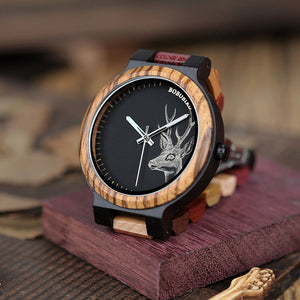P14-2 Deer Collection Wood Watches Date -  Lovely Dealz 