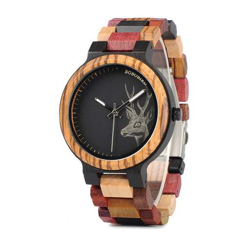 P14-2 Deer Collection Wood Watches Date -  Lovely Dealz 