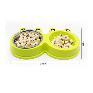 Dual stainless steel pet cat dog Feeding bowl Food -  Lovely Dealz 