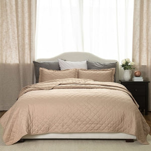 Quilt Set Camel Pattern Bedspread Bed -  Lovely Dealz 