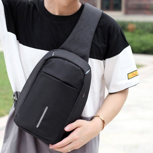 men Messenger Bags Rechargeable USB Anti-thief -  Lovely Dealz 