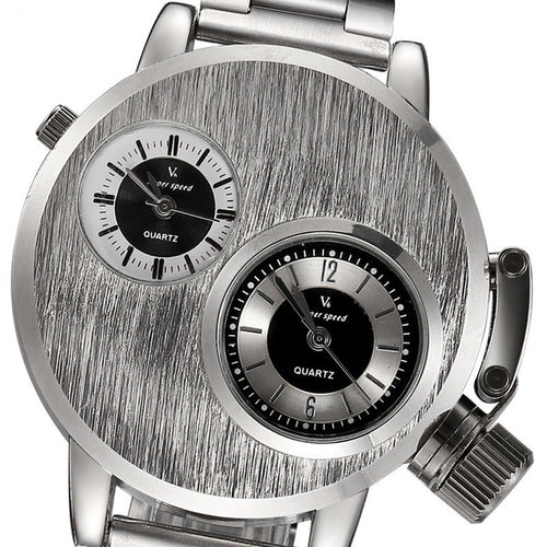 Fashion Mens Stainless Steel Date Military Sport -  Lovely Dealz 