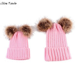 Parenting Winter Hat 2PCS Mom Baby Knitting Double -  Lovely Dealz 