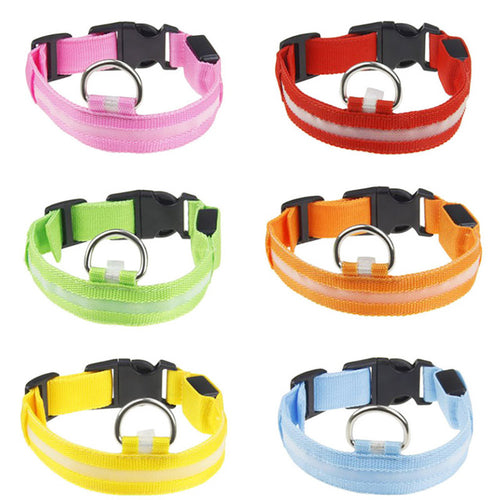 Safety Pet Collar For Lighted Up Nylon Solid LED -  Lovely Dealz 