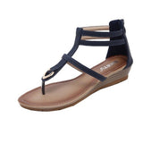 Women Sandals Summer PU Leather Buckle Simple -  Lovely Dealz 