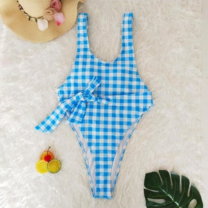 Women Swimwears Sexy Bikini Bandage Lattice Print -  Lovely Dealz 