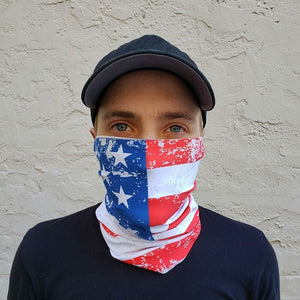 Distressed American Flag Neck Gaiter Mask cover