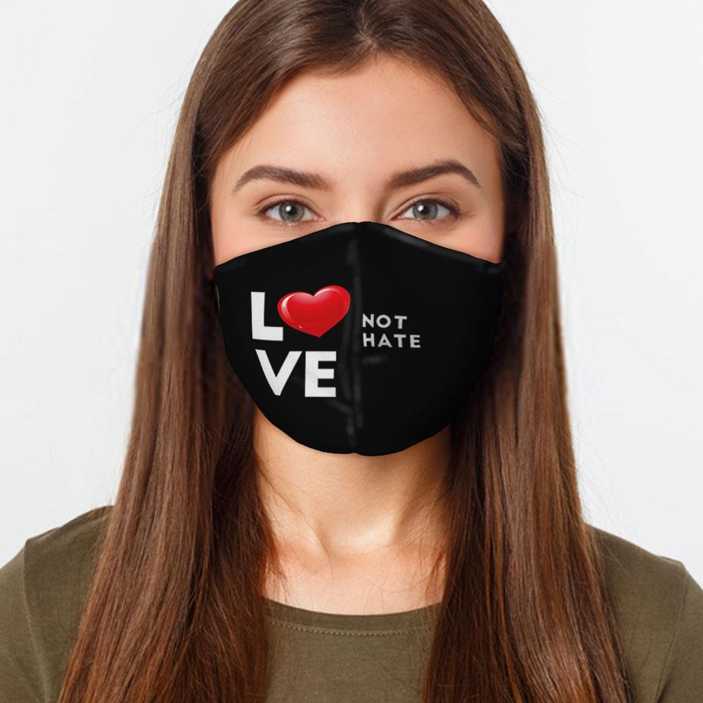 Love Not Hate Face  Mask Cover